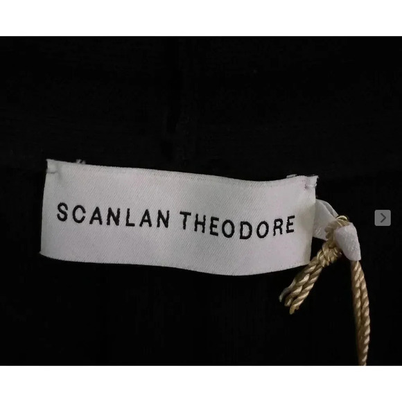 Scanlon Theodore Black pleated ribbed top V-neck NWT size XS sleeveless knit - Picture 5 of 9